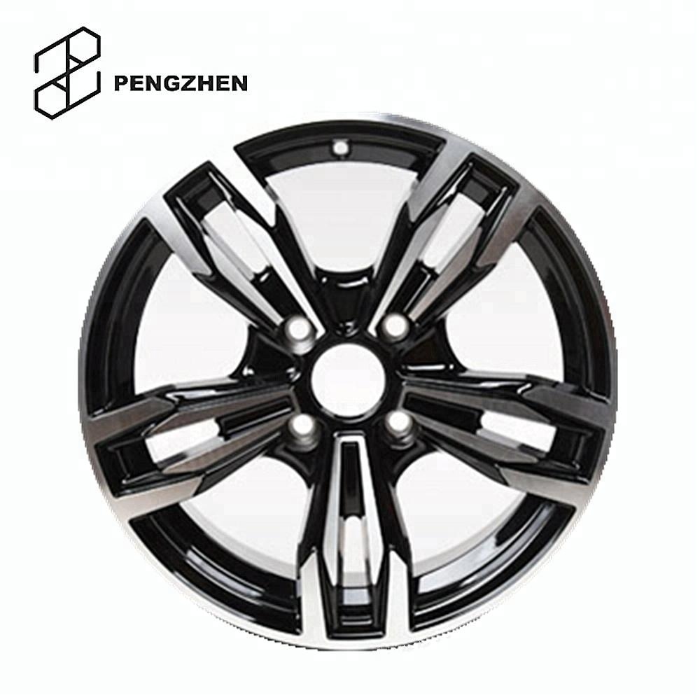 Pengzhen 15"x7 16 17 inch Black and Silver 4x100 5 Spoke 4 Hole Car Alloy Rim Aluminum Wheels f