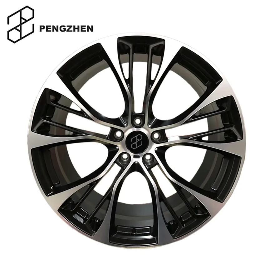 PENGZHEN one piece black machine face five spokes 5x112 19 20 21 inch forged wheels rims for bmw x5 