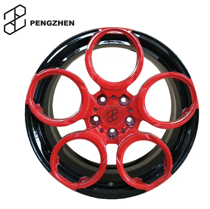 Pengzhen 19 20 inch 5x112 5 Spoke Black Red Style Spokes Monoblock Alloy Wheels Sport Rims for BMW